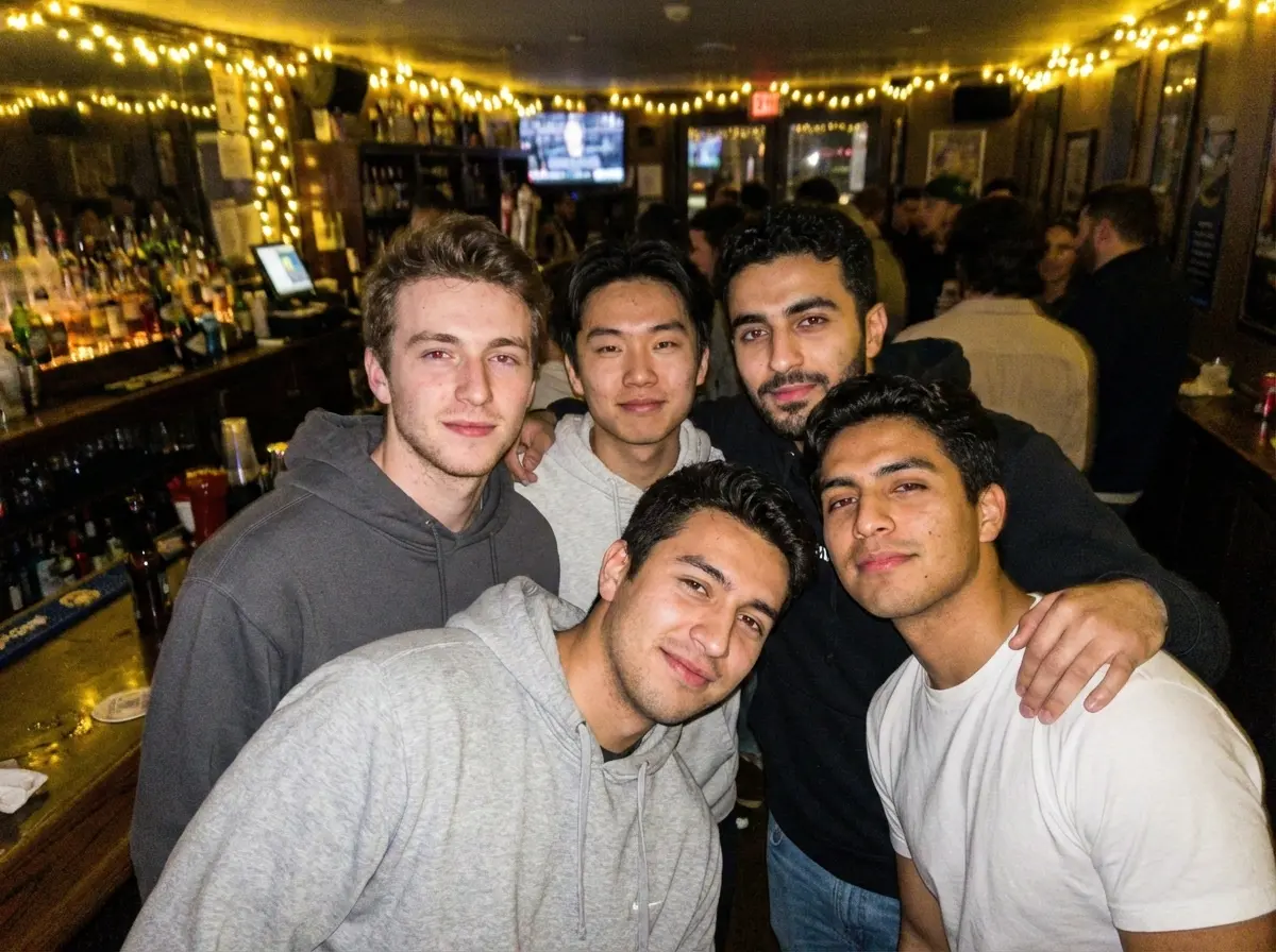 People selfie in a bar